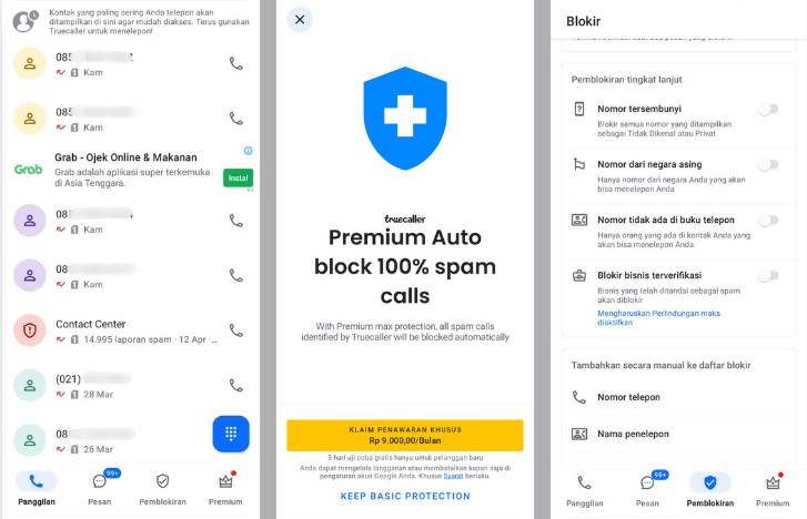 cara blokir panggilan bisnis spam pakai Truecaller (dok. pribadi/Diyah Esti Cahyo Pertiwi)