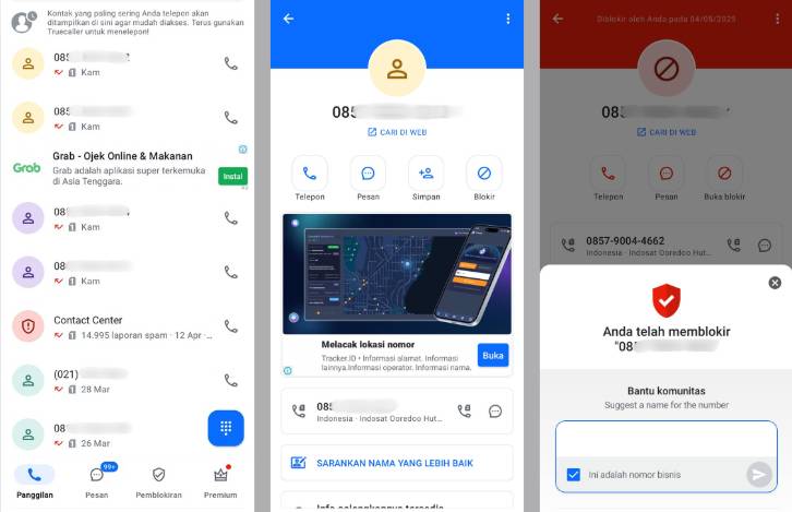 cara blokir panggilan spam pakai Truecaller (dok. pribadi/Diyah Esti Cahyo Pertiwi)