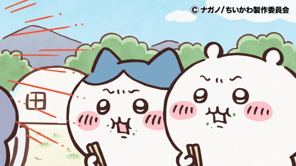 Chiikawa dan Hachiware dari Broadcaast TV anime "Chiikawa"
