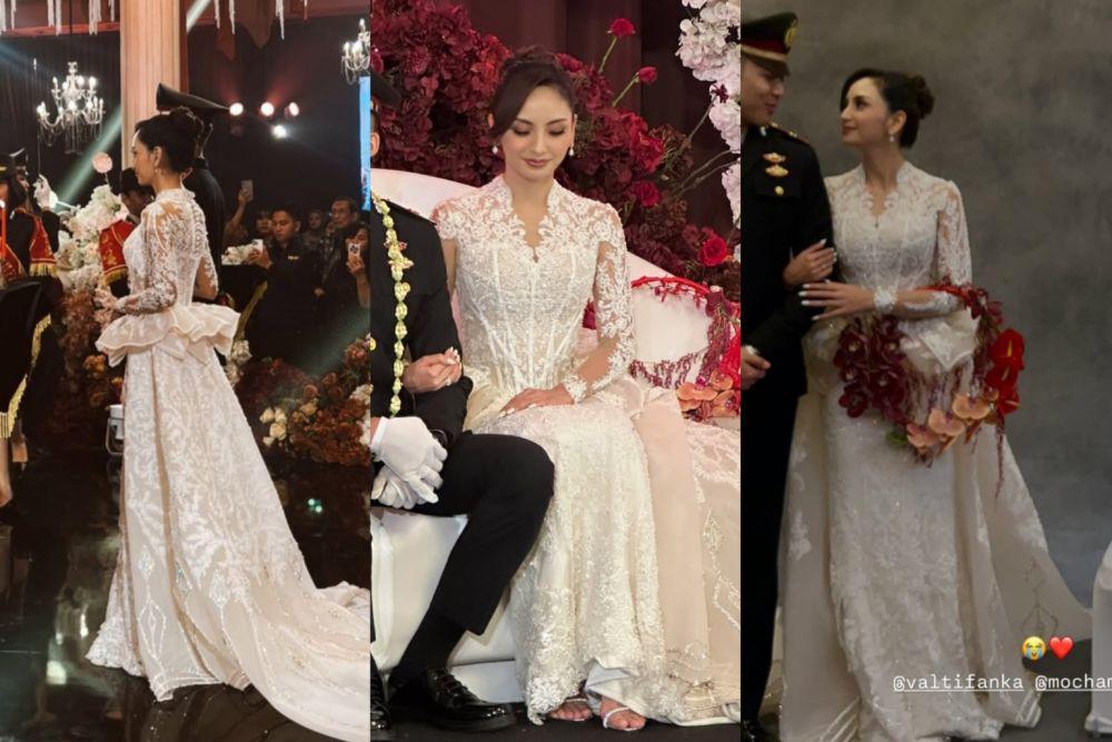 8 Style Wedding Dress dan Makeup Resepsi Valerie Tifanka, bak Ratu!