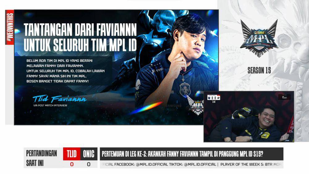 Momen Faviannn memberikan tantangan untuk melepas Fanny untuknya. (youtube.com/MPL Indonesia)