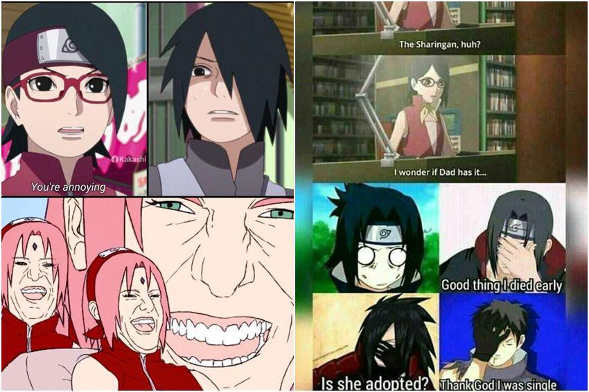 8 Meme Sarada dan Sasuke, Tiba-Tiba Punya Mangekyo Sharingan?