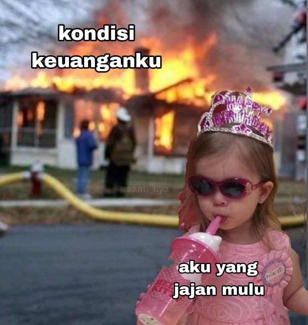 Meme gak peduli sama urusan yang bikin pusing (x.com/Santi_nya)