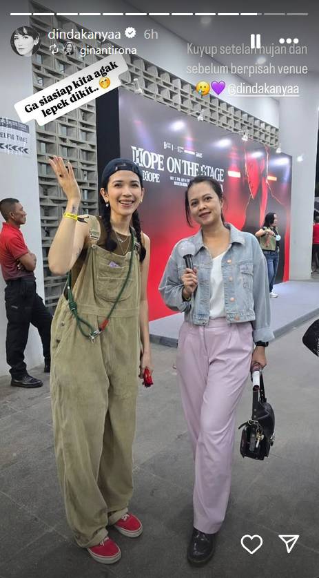 gaya OOTD artis nonton konser J-Hope BTS di Jakarta (instagram.com/ginantirona via instagram.com/dindakanyaa)