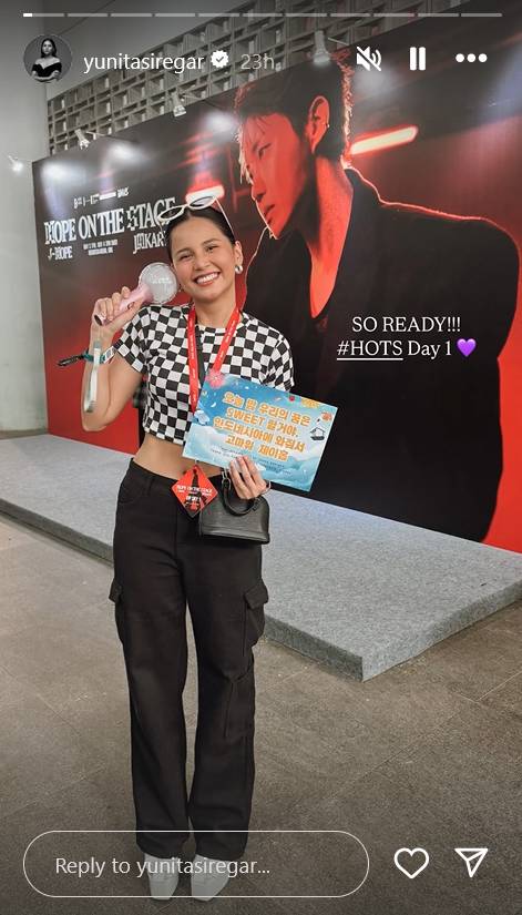 gaya OOTD artis nonton konser J-Hope BTS di Jakarta (instagram.com/yunitasiregar)