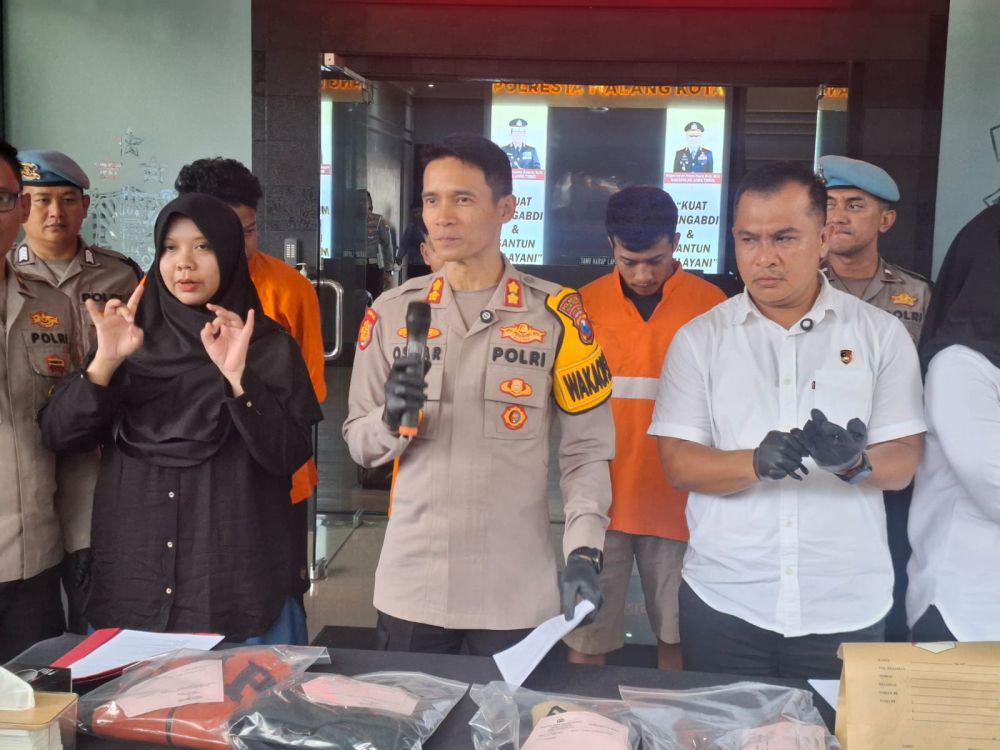 Konferensi pers kasus pengeroyokan di Kota Malang. (IDN Times/Rizal Adhi Pratama)
