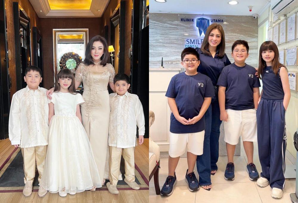 10 OOTD Ibu dan Anak ala Dhena Devanka, Bisa Kompakan Berempat!