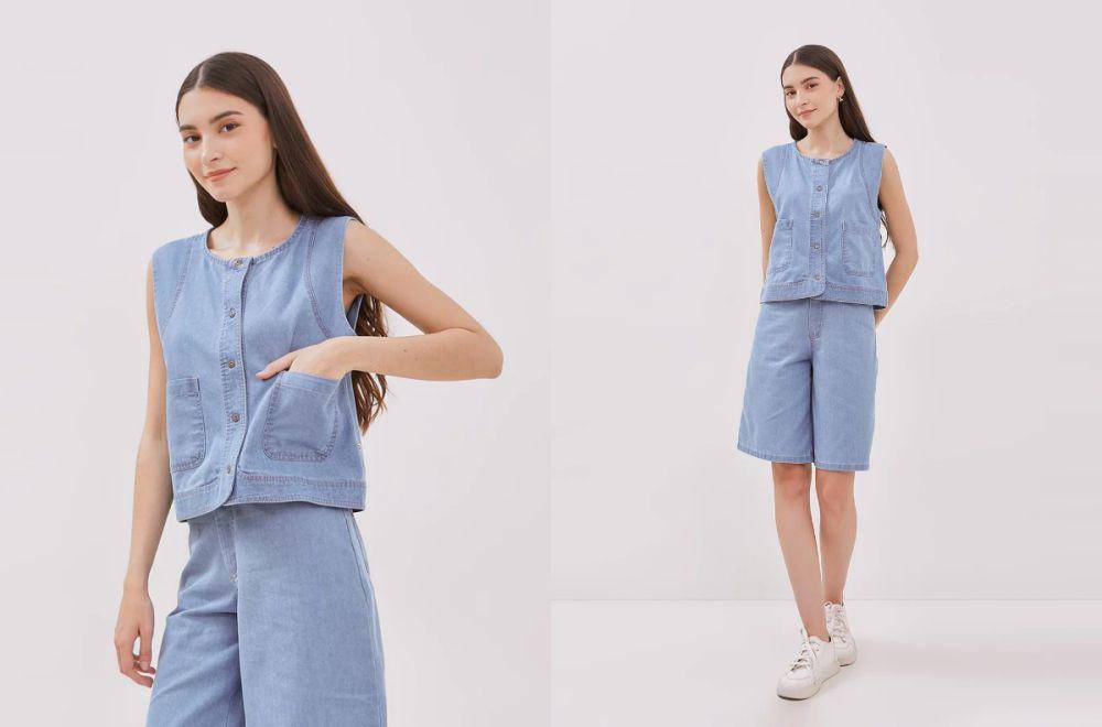 GRAPHIS - Patch Pocket Denim Vest Top (simplicity.co.id)