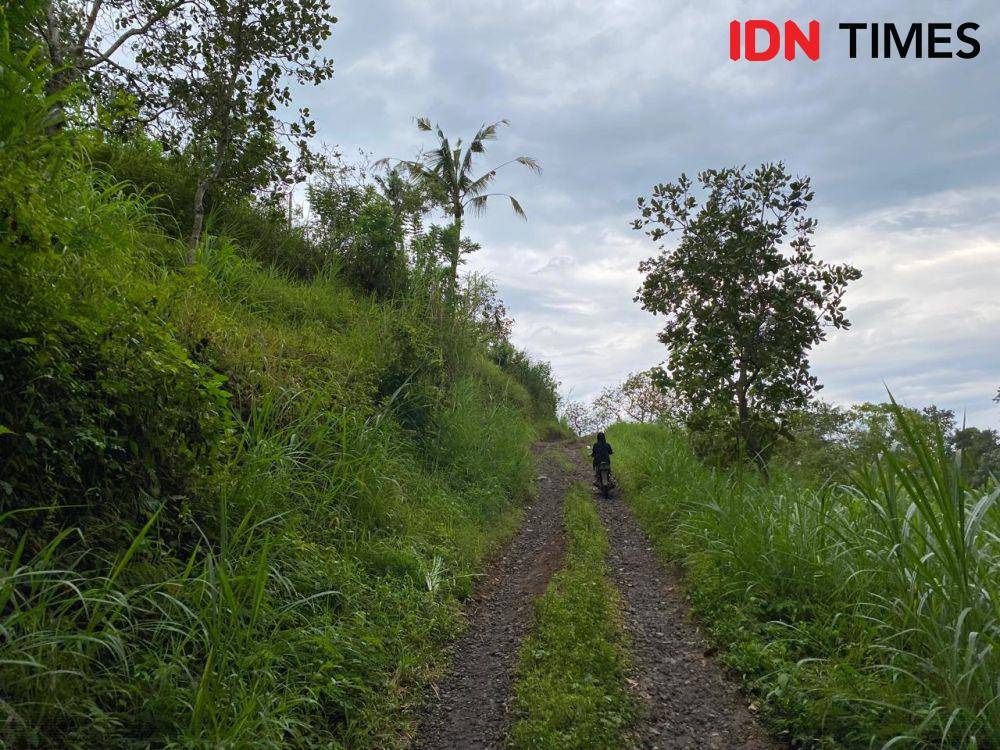 Perjalanan menuju rumah Sutami, pelajar kelas 11 SMA di Dusun Manikaji, Desa Ban, Kecamatan Kubu, Kabupaten Karangasem. (IDN Times/Yuko Utami)