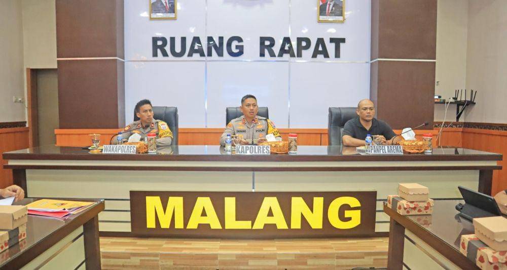 Rapat koordinasi pengamanan pertandingan Arema FC Vs Persik. (Dok. Humas Polres Malang)