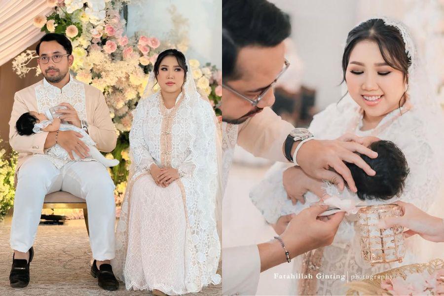 7 Gaya Kiky Saputri di Akikah Anak Pertama, Binar Bahagia Terpancar