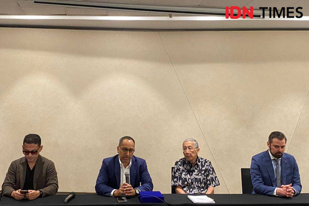 Konferensi Pers laporan International Trade Barrier Index 2025, Selasa (6/5/2025). (IDN Times/Vadhia Lidyana)