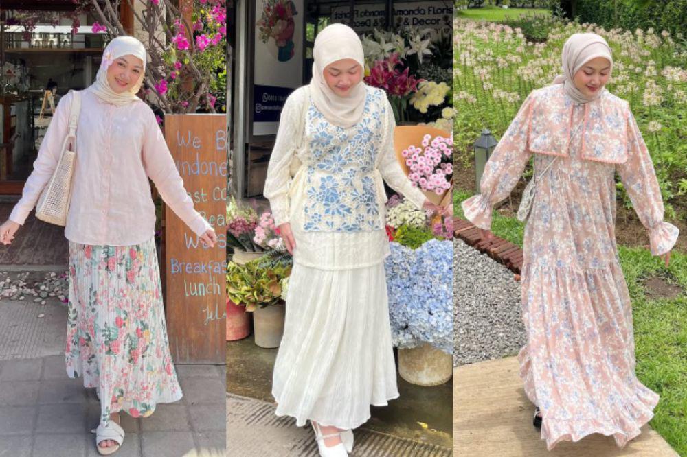8 Inspirasi Outfit Bernuansa Floral ala Adinda Valda, Manis!