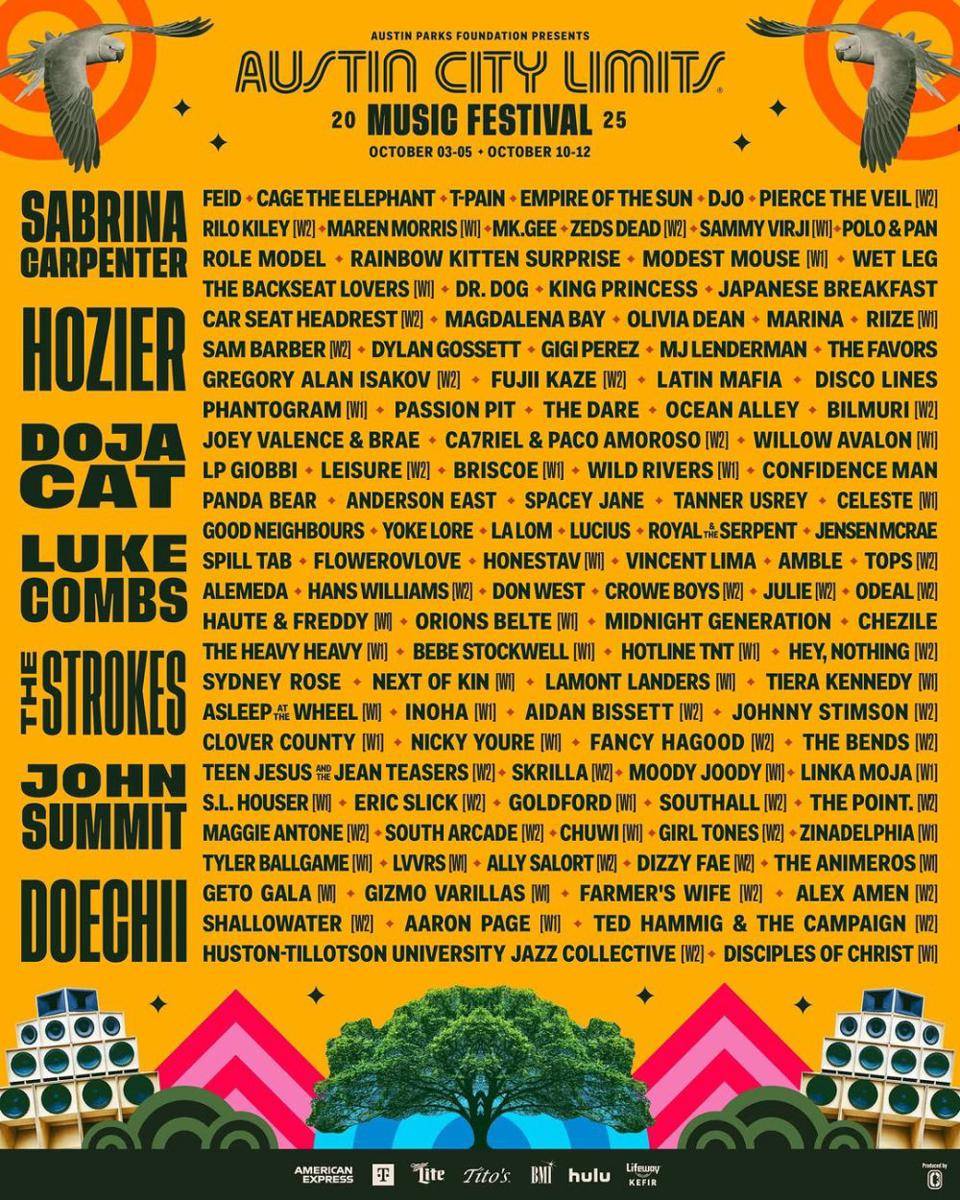 line-up ACL Music Fest 2025 (instagram.com/aclfestival)