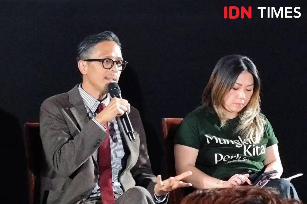 Teddy Soeriaatmadja di Konferensi Pers Mungkin Kita Perlu Waktu di XXI Epicentrum, Jakarta, Selasa (6/5/2025) (dok. IDN Times/Shandy Pradana)