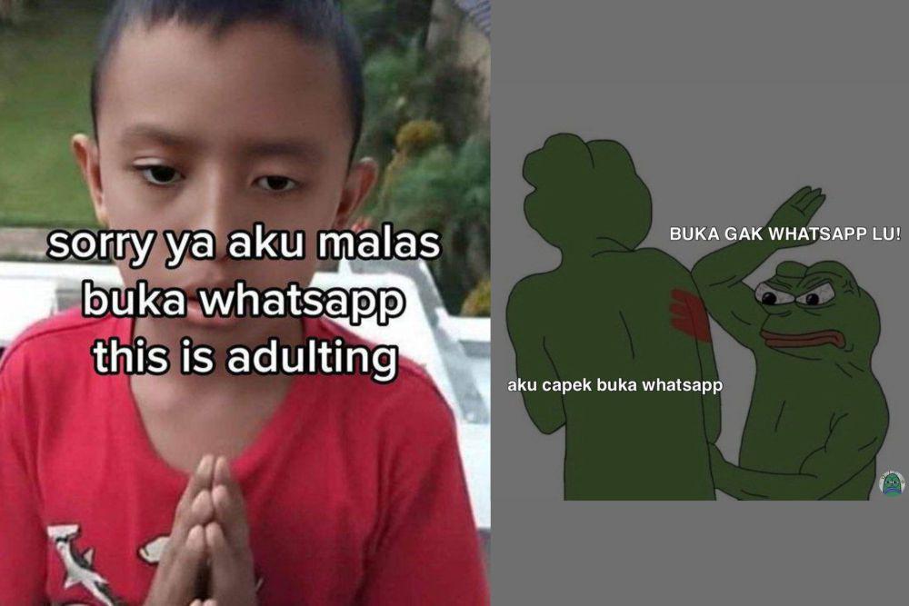 7 Meme Malas Buka WA, Gak Ada Energi buat Balas Chat!