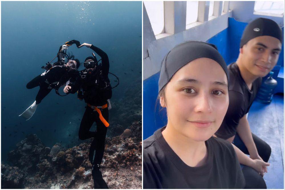 9 Potret Prilly Latuconsina Ajak Omara Esteghlal Diving, Romantis!