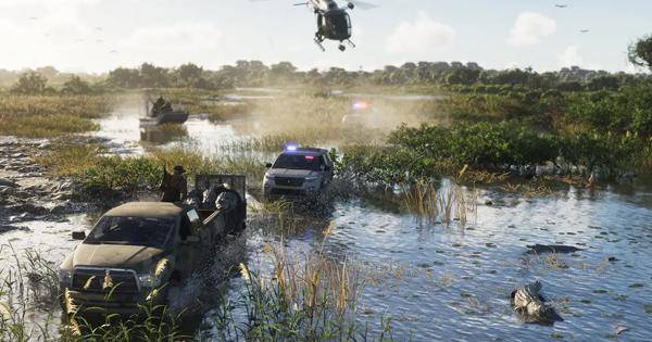 Polisi melakukan pengejaran di Grassriver - GTA VI