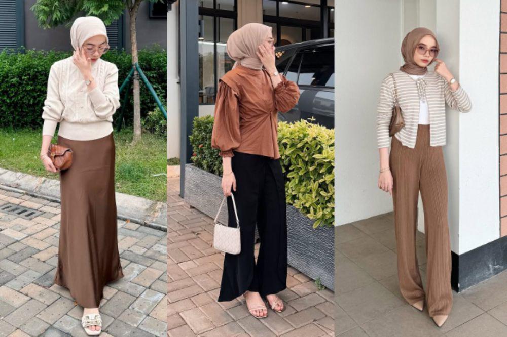 9 Inspirasi Outfit Bernuansa Earth Tone ala Atikah Hasna, Kalem!