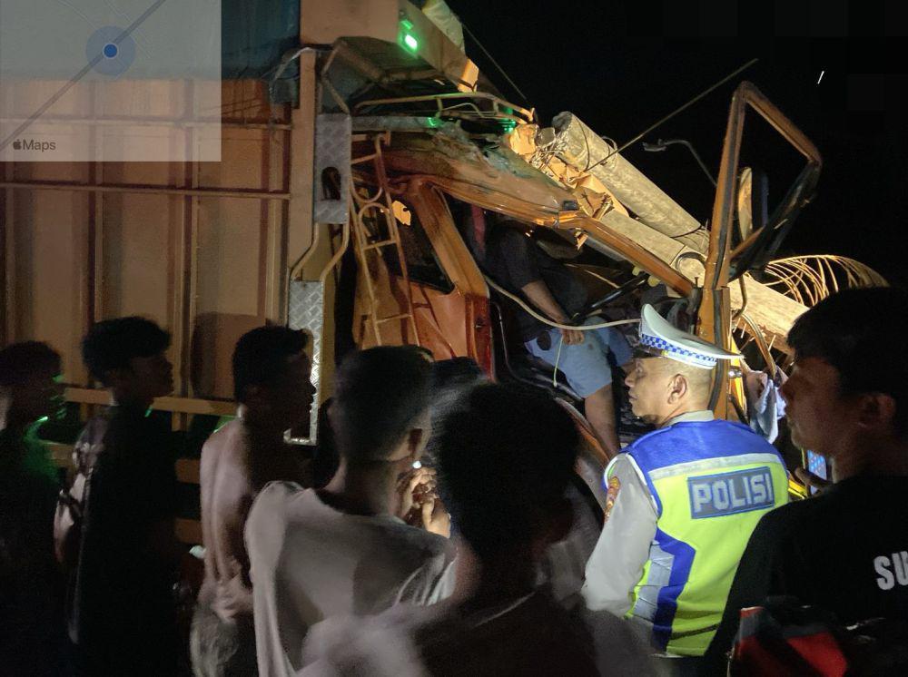 Lengan Crane Terlepas, Pengemudi Truk Tewas Terjepit di Jalintim Muba