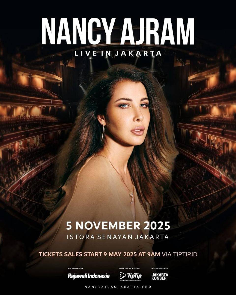 poster konser Nancy Ajram 2025 di Jakarta (instagram.com/rajawaliindonesia)