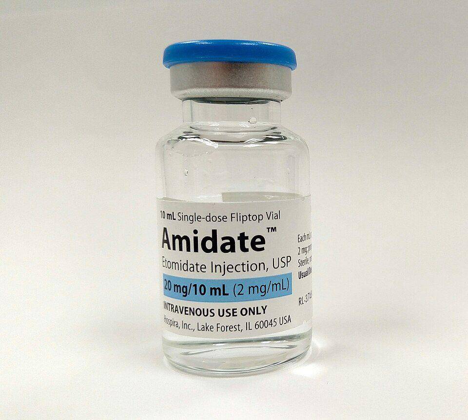 Obat bius etomidate merek Amidate. (commons.wikimedia.org/Mark Oniffrey)