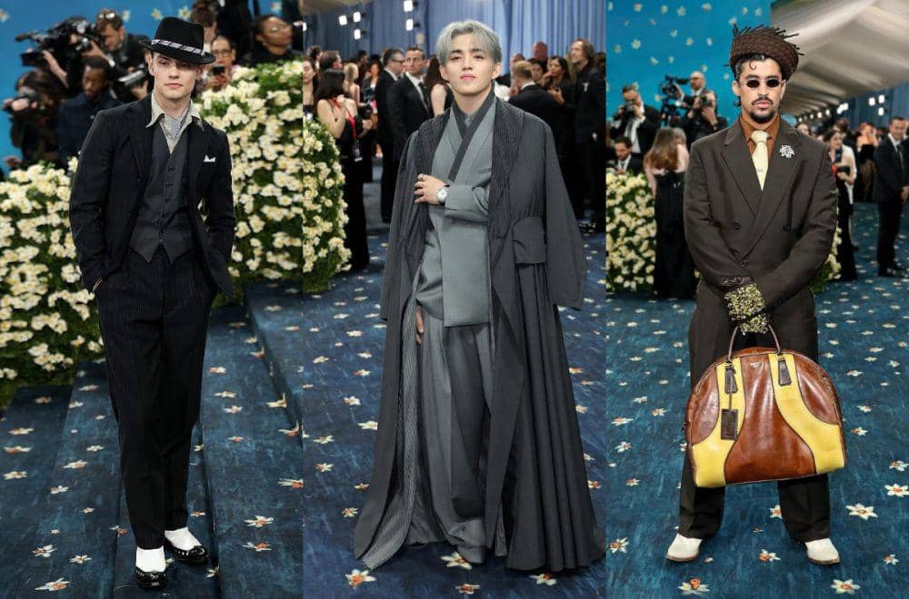 Louis Partridge, S.Coups, dan Bad Bunny di Met Gala 2025 (instagram.com/louispartridge_) | (instagram.com/sound_of_coups) |  (instagram.com/prada)