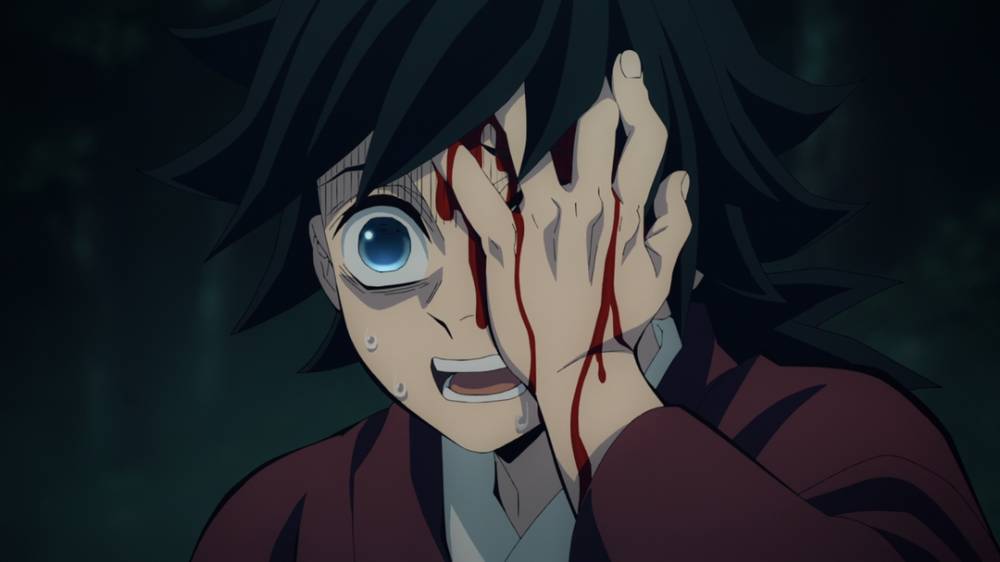 Giyu terluka pada Seleksi Akhir. (dok. ufotable/Demon Slayer: Kimetsu no Yaiba)
