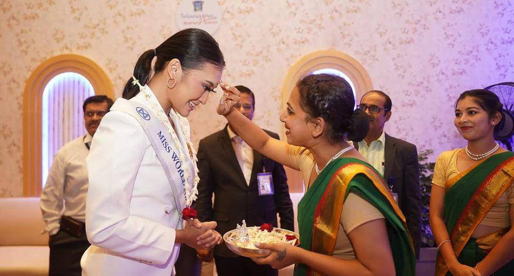 potret sambutan Monica Kezia, Miss Indonesia 2024, di India untuk berlaga di ajang Miss World 2025 (instagram.com/tstdc.official)