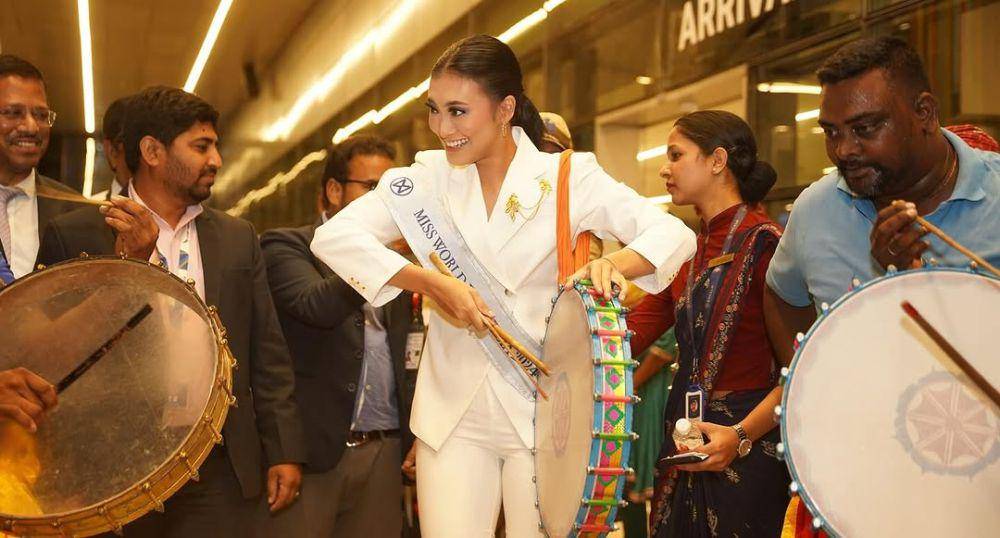 potret sambutan Monica Kezia, Miss Indonesia 2024, di India untuk berlaga di ajang Miss World 2025 (instagram.com/tstdc.official)