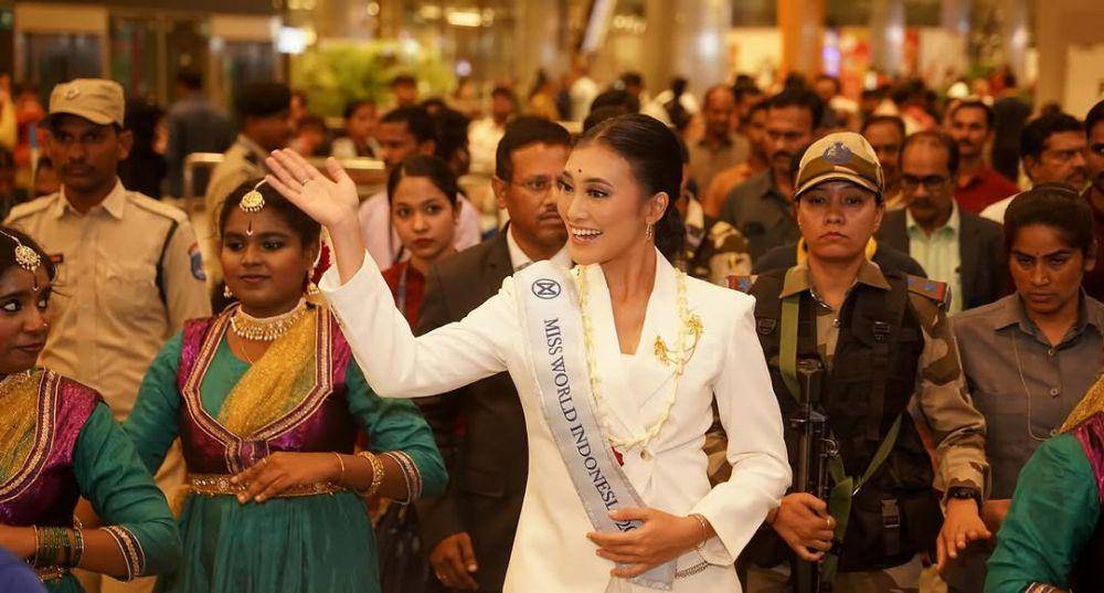 potret sambutan Monica Kezia, Miss Indonesia 2024, di India untuk berlaga di ajang Miss World 2025 (instagram.com/tstdc.official)