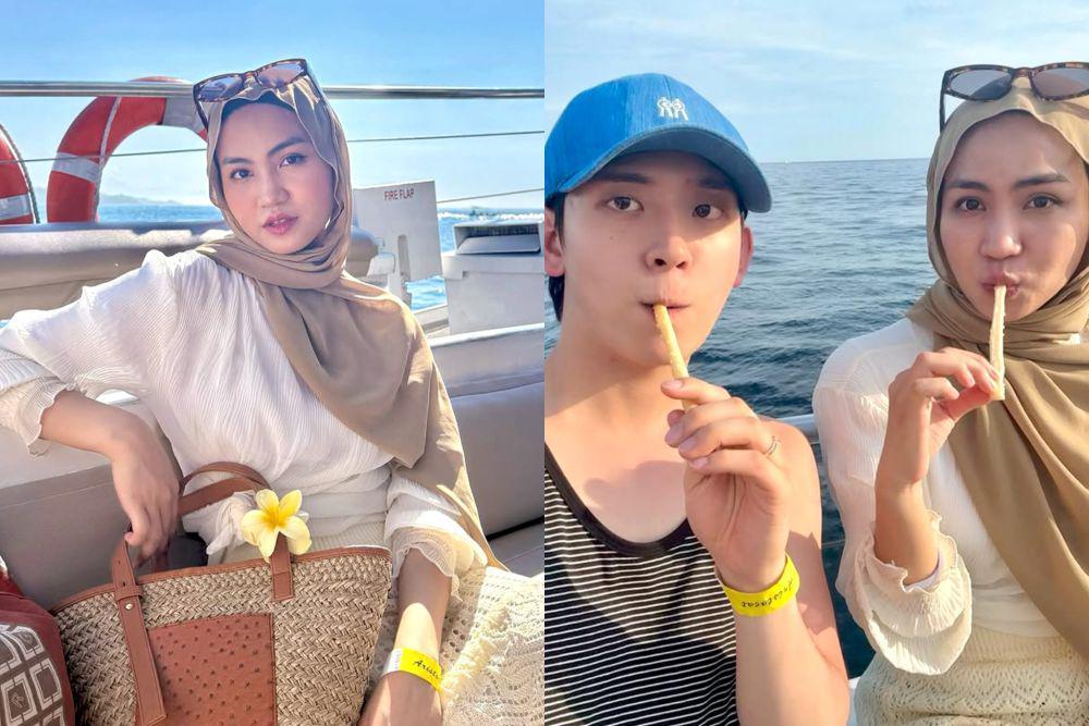 7 Potret Liburan Xaviera Putri di Bali, Jadi Guide Heo Seong Beom!