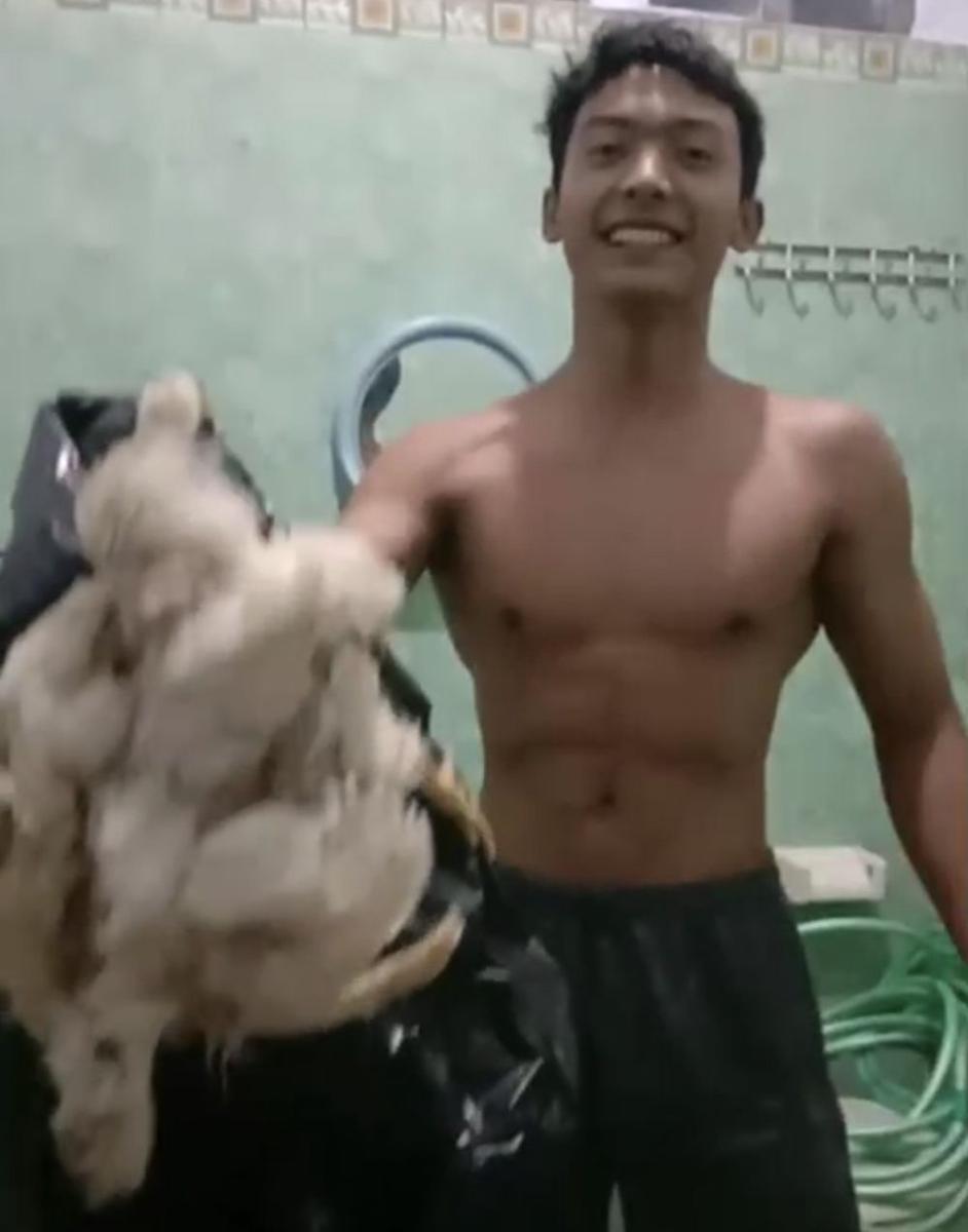 Atlet binaraga Kabupaten Malang viral mengkonsumsi ayam tiren. (IDN Times/Istimewa)