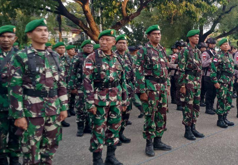 Gelar pasukan saat pengamanan kunjungan Wakil Presiden RI, Gibran Rakabuming Raka di NTT. (Dok Istimewa)