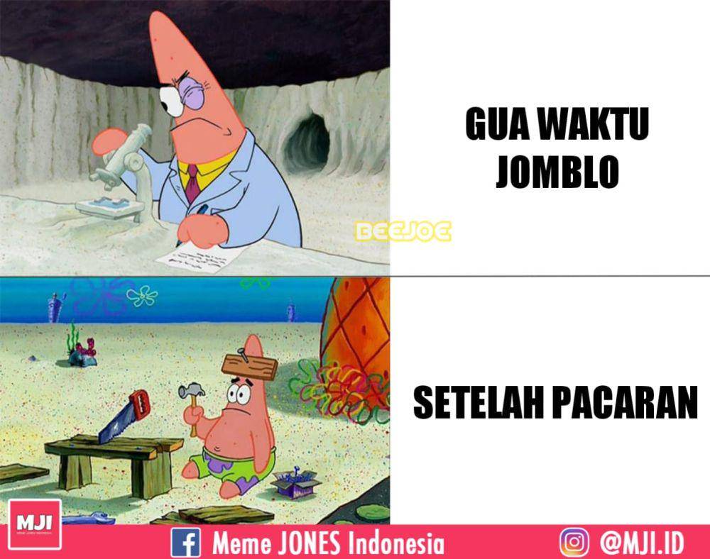 Meme otak jenius tapi sering blank (facebook.com/ComicJonesIndonesia)