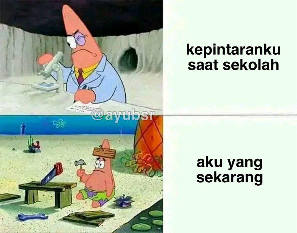 Meme otak jenius tapi sering blank (x.com/ayubsr)