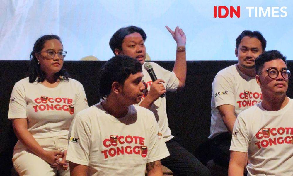 Bayu Skak di konferensi pers Cocote Tonggo di XXI Epicentrum, Jakarta, Jumat (9/5/2025) (dok. IDN Times/Shandy Pradana)