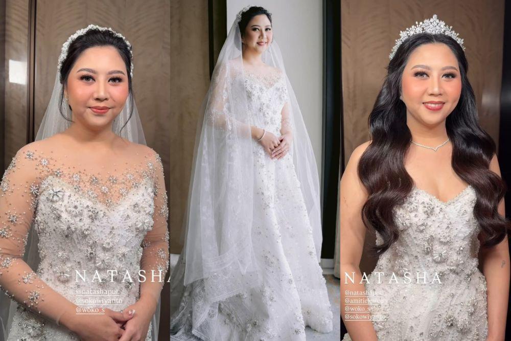 9 Inspirasi Wedding Dress dan Makeup Natasha Putri, Istri Cellos