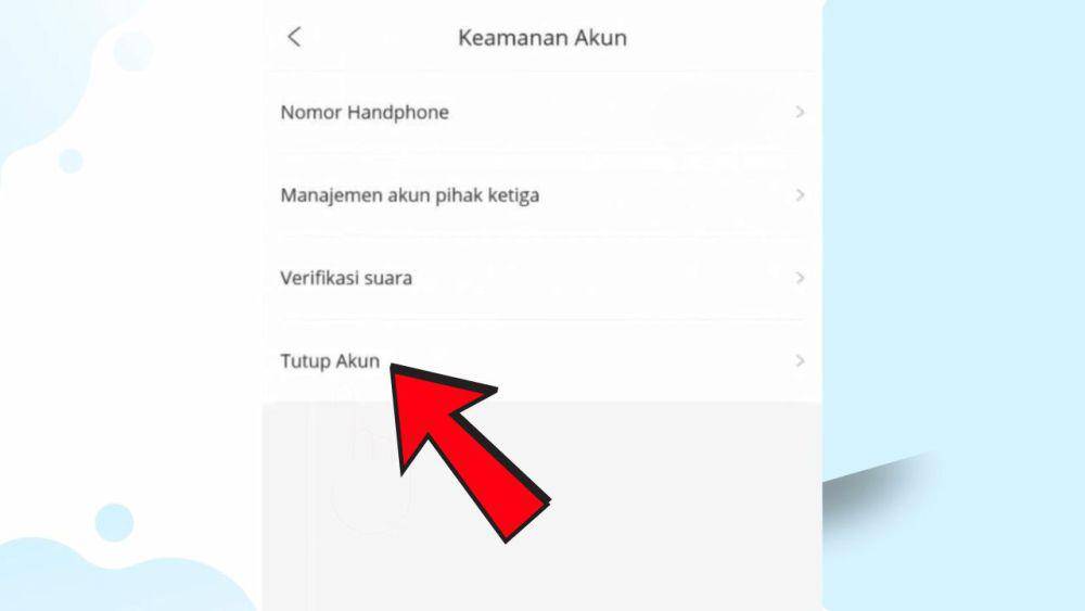ilustrasi fitur tutup akun di aplikasi Adakami (screenshoot/Adakami)