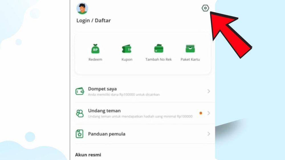 ilustrasi masuk ke menu pengaturan di aplikasi Adakami (screenshoot/AdaKami)