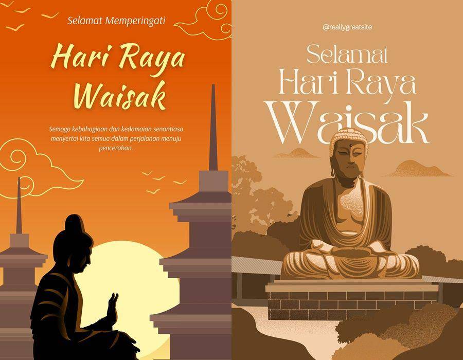 Poster Hari Raya Waisak 2025 (canva.com/stevcreative | canva.com/home work studio)