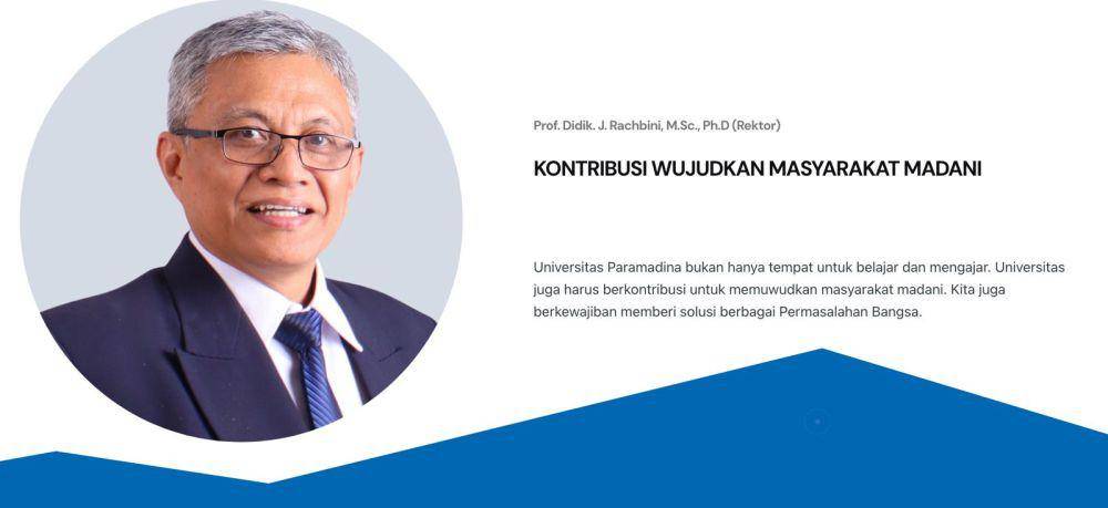 Prof. Didik. J. Rachbini sebagai Rektor Universitas Paramadina (paramadina.ac.id)