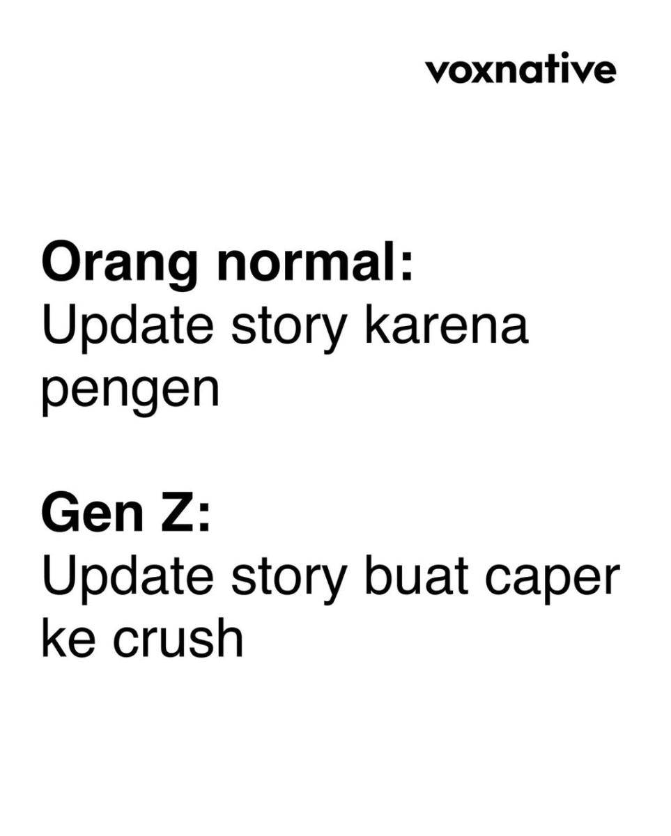 Meme kocak orang normal vs gen Z (instagram.com/voxnative)