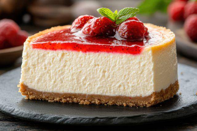 ilustrasi cheesecake dengan graham cracker crust (vecteezy.com/Pathomrat Praerin)