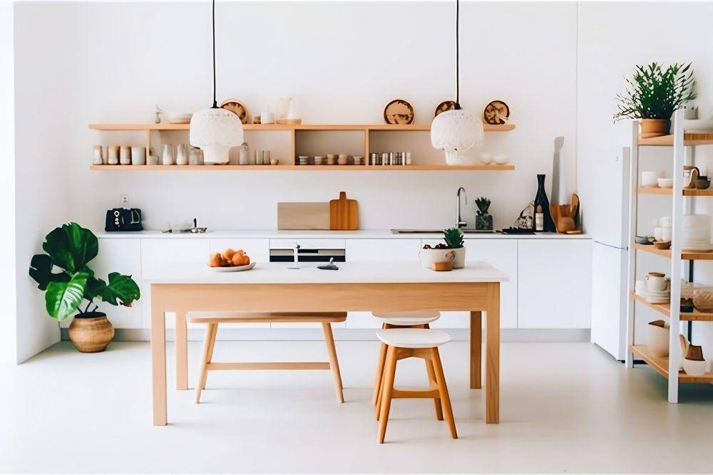 ilustrasi ruang dapur sempit warna putih (vecteezy.com/style graphic)