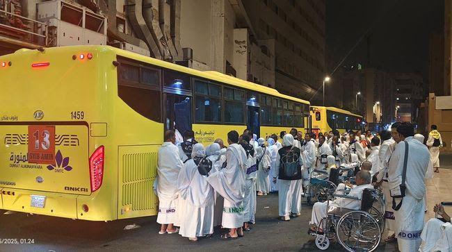 Kemenag mulai mengoperasikan bus Shalawat untuk mengantarkan jemaah Haji dari hotel ke Masjidil Haram dan sebaliknya . (Dok. Kemenag)