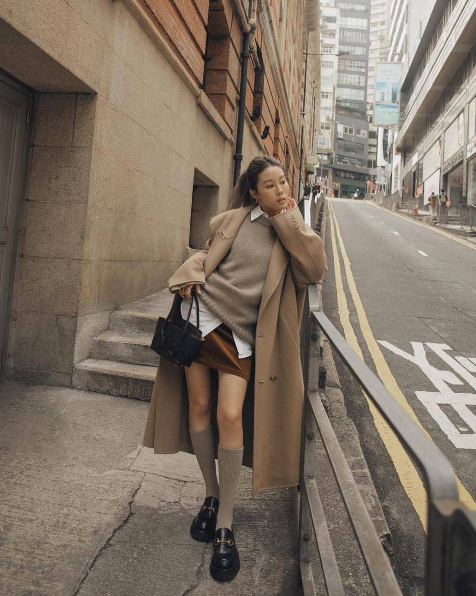 ide mix and match long coat ala Jenny Tsang (instagram.com/tsangtastic)