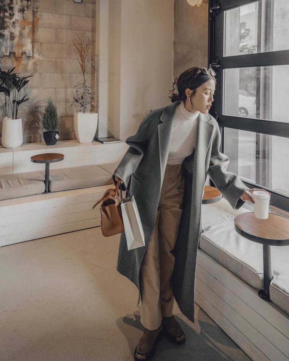 ide mix and match long coat ala Jenny Tsang (instagram.com/tsangtastic)