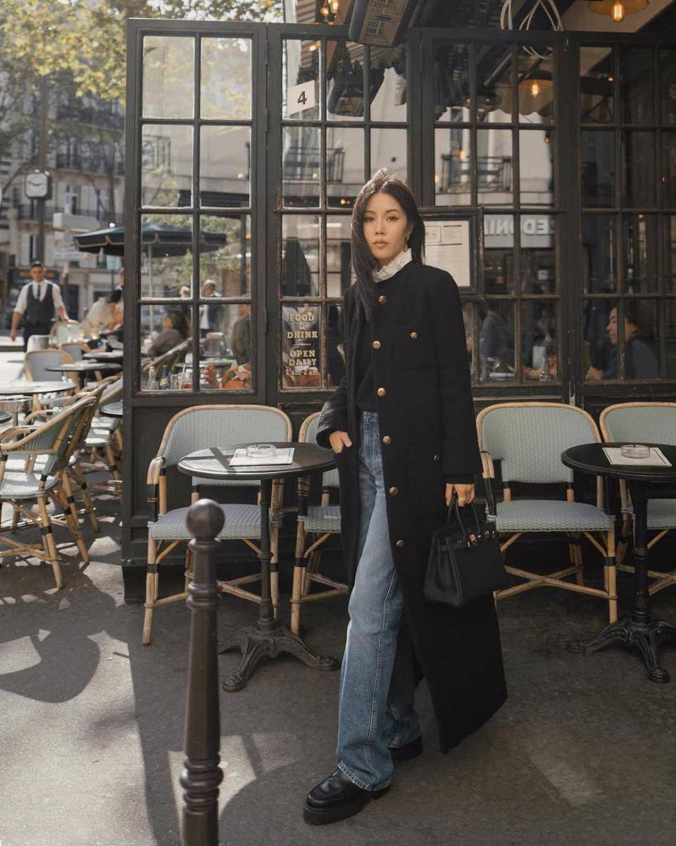 ide mix and match long coat ala Jenny Tsang (instagram.com/tsangtastic)
