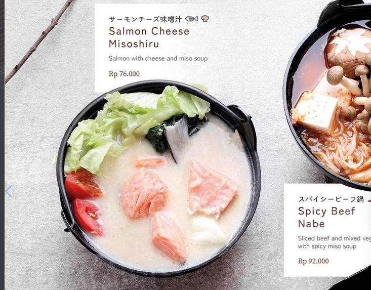 menu salmon cheese misoshiru Sushi Tei (sushitei.co.id)